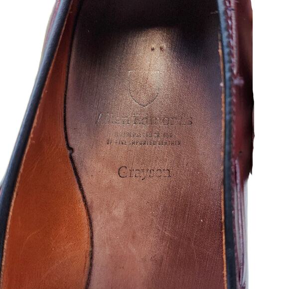 Allen Edmonds Burgundy Grayson Tassel Leather Loafers 10 - Picture 6 of 10
